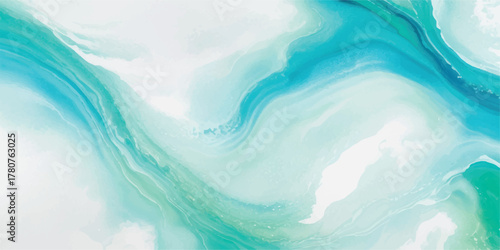 Abstract fluid art background with turquoise and white swirls modern marble texture for backgrounds and graphic design projects