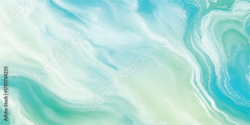 Abstract watercolor background with flowing turquoise and white fluid art texture for modern design perfect for backgrounds and wallpapers