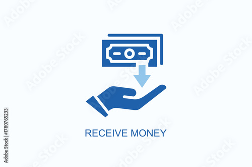 Receive Money Icon Or Logo Isolated Vector Illustration