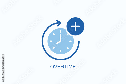 Overtime Icon Or Logo Isolated Vector Illustration
