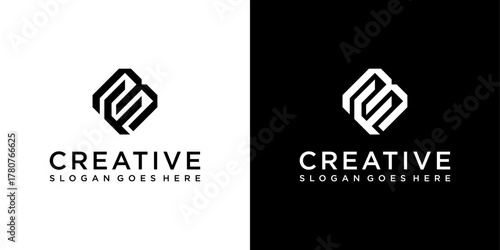 FB or BF initial letter logo design vector concept