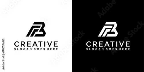 FB or BF initial letter logo design vector concept