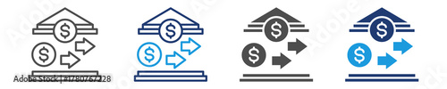 monetary emissions icon set multiple style