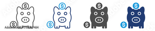 saving account icon set multiple style