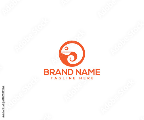 Chameleon Logo Design: A modern and sleek chameleon logo is presented, featuring a circular design with the company name and tagline displayed below.