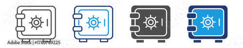 safe box icon set multiple style