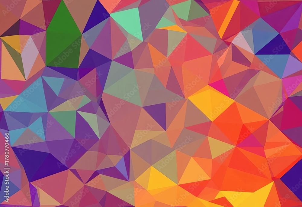 Obraz premium Interlocking, multicolored polygons forming a dynamic, abstract design, angles, optical