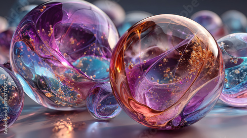 3D coloured bubble Soap Shampoo Foam Glass Water Transparent Isolated on white background