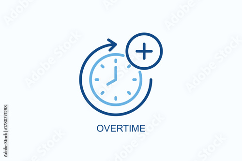Overtime Icon Or Logo Isolated Vector Illustration