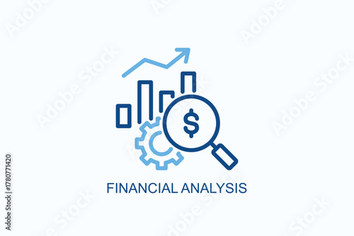 Financial Analysis Icon Or Logo Isolated Vector Illustration