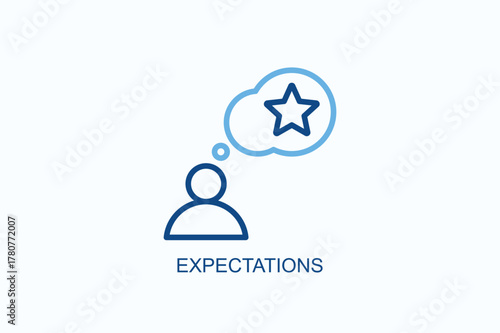 Expectations Icon Or Logo Isolated Vector Illustration
