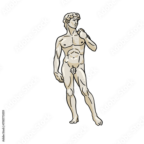 David Statue Vector Illustration