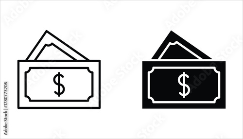 Payment icon set. Editable icons, can be used in logo, UI and web design, Flat illustration of vector icon on white background.