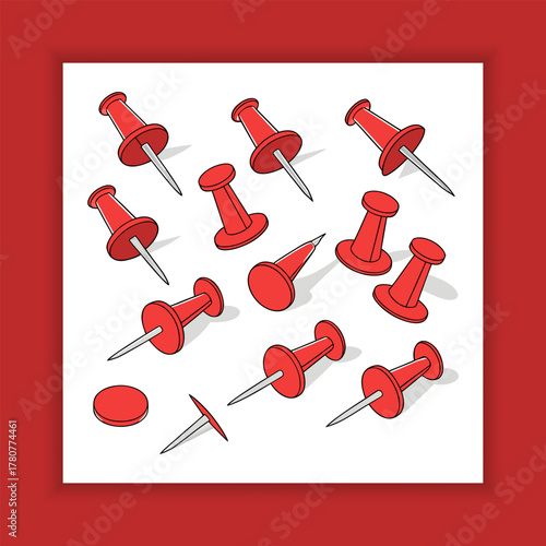 red push pin