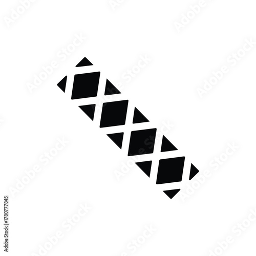 Rectangular Shape with Black Diagonal Grid on Transparent Background Design Element