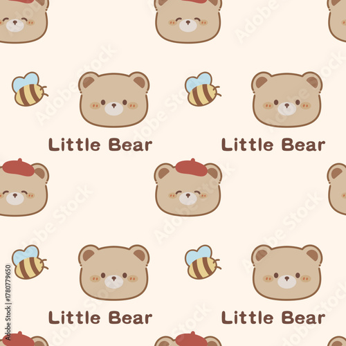Cute brown bear Pattern Design