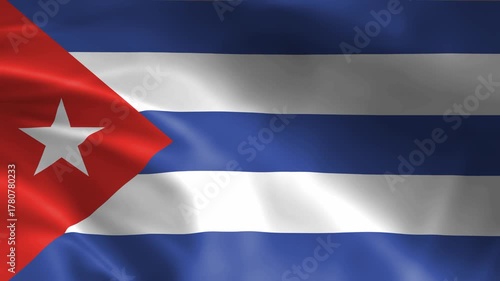 seamless cuba flag animation, national day or politics or sport event - 3D rendering - slow motion