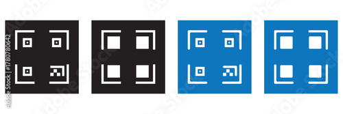 QR code vector file. Digital code identification scan. information or payment bar code. QR retail app scan. Barcode or qr code. Rectangle sticker with code for scanning., qr code icon.