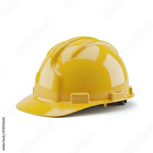 Professional yellow hard hat for construction workers ensuring safety on building sites and promoting industrial protection standards