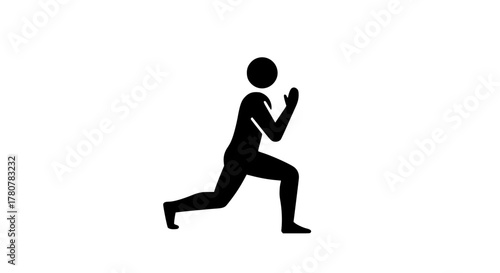 Stretch lunge black white icon 