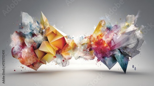 Abstract Geometric Explosion Of Color