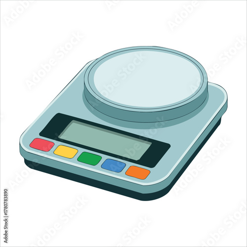 electronic weighing scale with digital readout display vector art isolated on white background