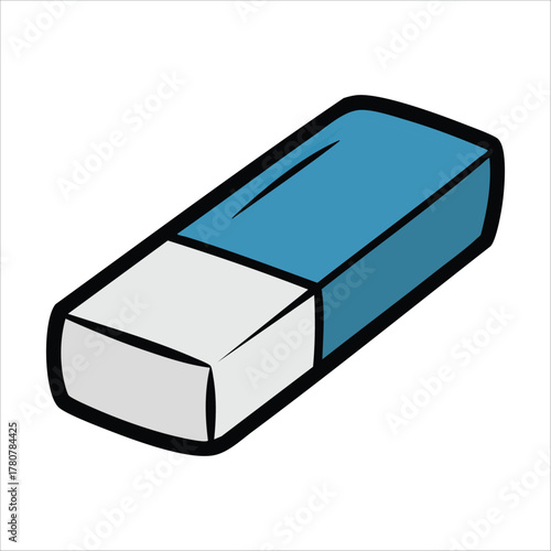 rectangular eraser top view with subtle texture details vector art isolated on white background