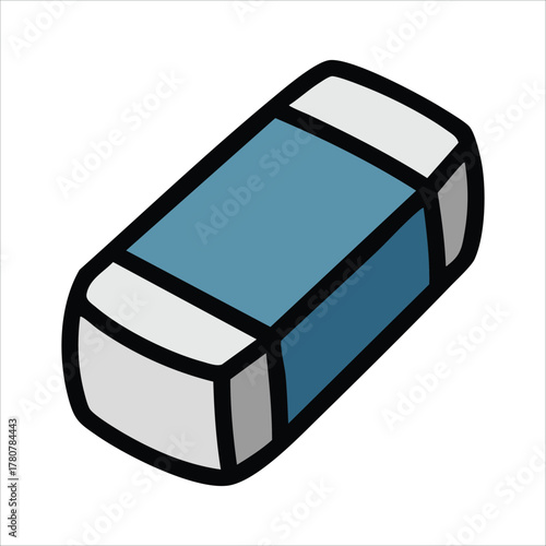 rectangular eraser top view with subtle texture details vector art isolated on white background