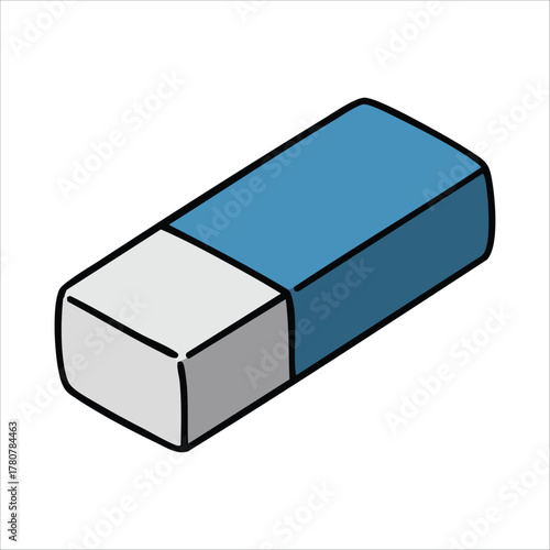 rectangular eraser top view with subtle texture details vector art isolated on white background