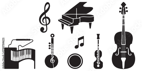  musical instrument silhouettes 