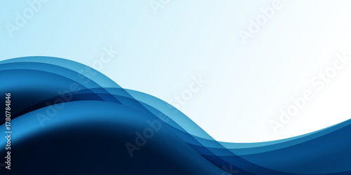 Abstract vector background featuring a stylish blue wave with lighter blue shades and smooth curves. Ideal for brochures, websites, mobile apps, and leaflets, it provides a sleek, modern backdrop.