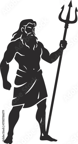 vector illustration of Greek God Poseidon with Trident