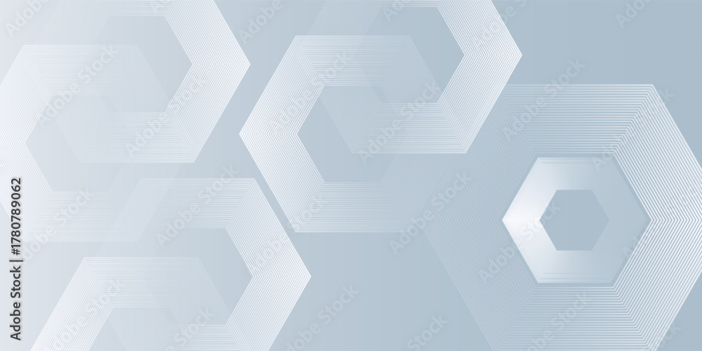 Fototapeta premium Abstract hexagon lines on gray background. Geometric stripe line art modern art