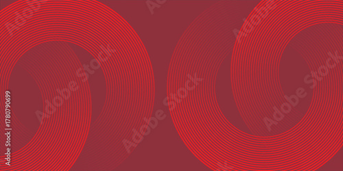 Red abstract background. Geometric lines pattern. Modern shiny red gradient lines. Futuristic technology graphic design.