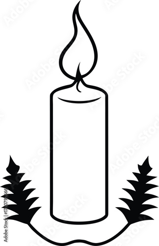 burning candle vector illustration