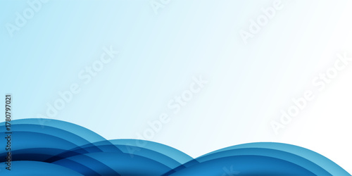 Abstract wave sea. Cartoon blue water border. Ripple cartoon water ocean, sea, river. Children design element. Vector kid illustration