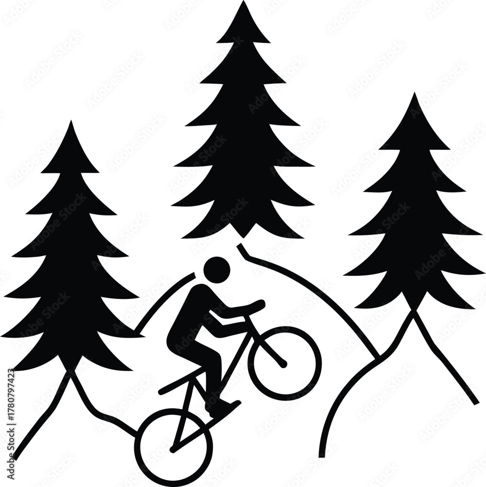 Fototapeta premium silhouette of a couple riding bicycles