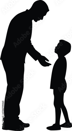 silhouette of a father and son