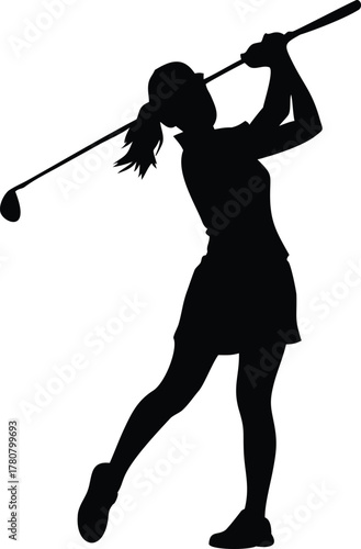 golf player silhouette vector
