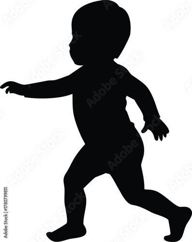 boy running silhouette