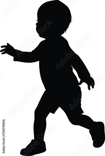 silhouette of a little boy