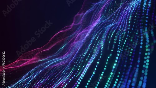 Cyberpunk Data Network with Glowing Blue Purple Data Streams Forming Intricate Connections - Sci-Fi Background