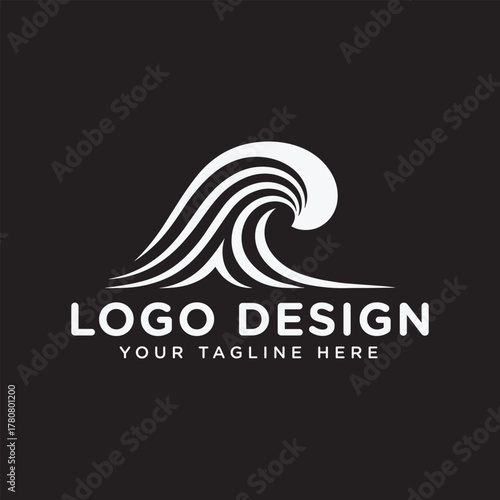 Ocean Wave Minimal Logo Design Concept