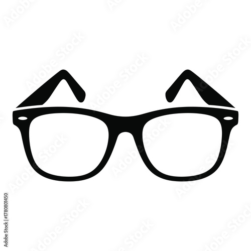 Black glasses icon illustration isolated on a clean white background