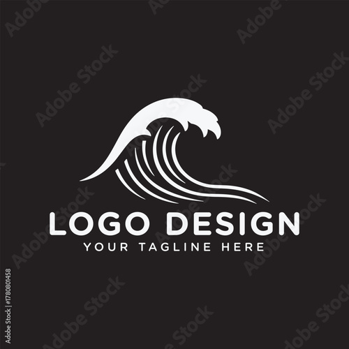 Modern Wave Logo Design for Ocean, Surf, sea, Beach, Summer, Vacation