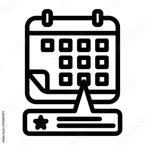 Event Schedule Determination Planning Icon from Time Management Collection (Outline style)