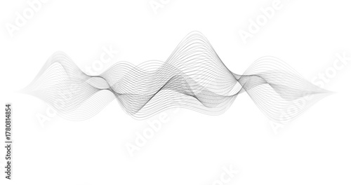 Analog Gradient Frequency Wave of particles on white background