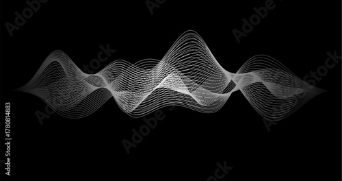 Black and white Radio Signal Frequency Gradient waves Telecommunication Technology