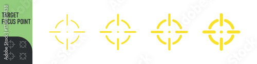 Minimal target or focus point icons in modern style. for design elements related to focus, aim, location, or accuracy, crosshair indicators, precision icon. Color set icon