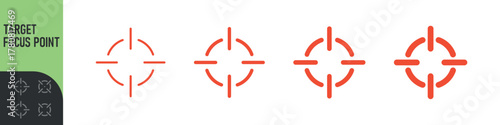 Minimal target or focus point icons in modern style. for design elements related to focus, aim, location, or accuracy, crosshair indicators, precision icon. Color set icon